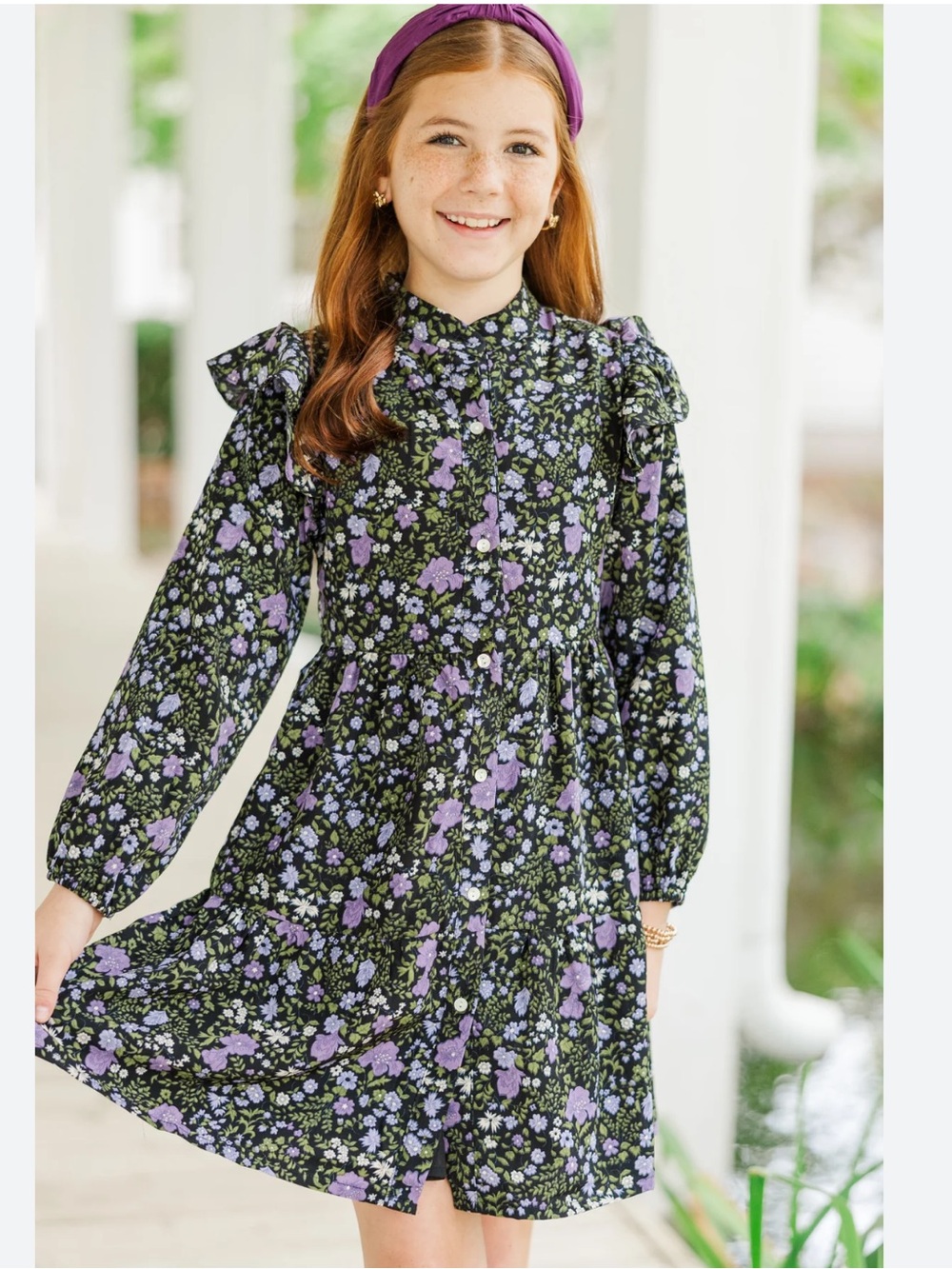 Shop The Mint Girl's All I Could Want Purple Floral Dress